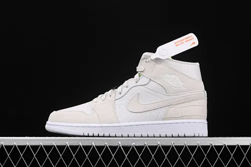 All Categories Air Jordan Jordan Series Basketball Shoes Air Jordan 1 Mid Differentiated Versions Air Jordan 1 Mid AJ1 Joe 1 Sea Salt Fluorescent Green CV3018-001